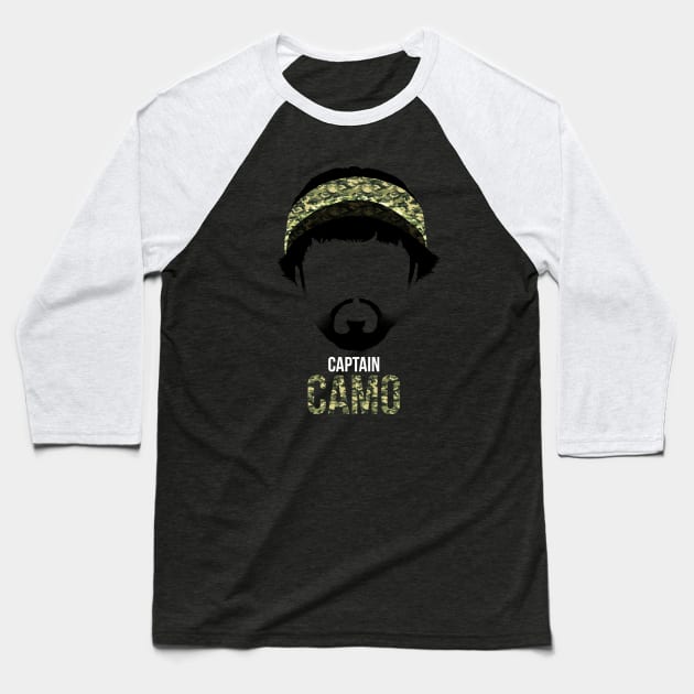 Captain Camo Baseball T-Shirt by kingsrock